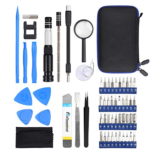 Justech 58 en 1 Kit de Destornilladores de Precisión Magnetic Driver Kit con Multi 40 Bits, Profesional Mini Kit de Herramienta de Reparación Portátil con Bolsa Portátil para iPhone iPad PC