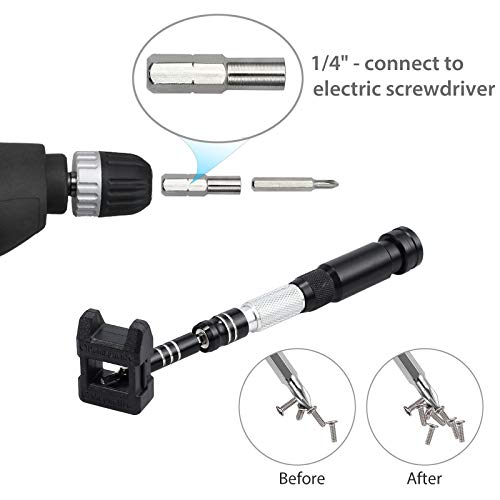 Justech 58 en 1 Kit de Destornilladores de Precisión Magnetic Driver Kit con Multi 40 Bits, Profesional Mini Kit de Herramienta de Reparación Portátil con Bolsa Portátil para iPhone iPad PC