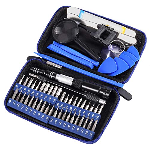 Justech 58 en 1 Kit de Destornilladores de Precisión Magnetic Driver Kit con Multi 40 Bits, Profesional Mini Kit de Herramienta de Reparación Portátil con Bolsa Portátil para iPhone iPad PC