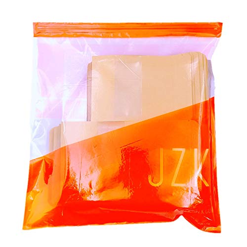 JZK 100 x Resellable bolsas de papel kraft marrón con ventana cierre zip para llevar comida almuerzo fruta pan dulces galleta sándwichera, 50 pcs 10x15 cm + 50 pcs 12x20 cm