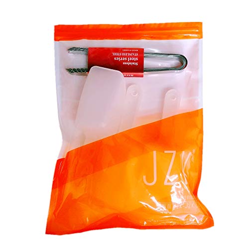 JZK 6 x Pala hielo plastico cucharadas dulce + 6 x pinzas de caramelo para bar y cocina caramelos, granos, azúcar, harina, cereales, frutos secos, cubitos de hielo, comida