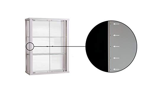 K-Möbel Vitrina en Blanco con 2 estantes de Vidrio Regulables en Altura con Las Dimensiones externas 80x60x25 cm.