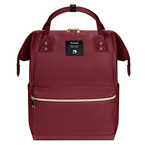 KALIDI Mochila para portátil Mochila Escuela Vintage Mochila de Viaje Resistente al Agua Que se Ajusta a la computadora portátil de 15 Pulgadas para niños, niñas y Hombres, Mujeres (Rojo Vino)