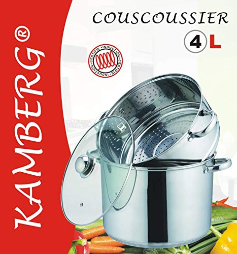 Kamberg Cuscusera, acero inoxidable, acero inoxidable, 4 l