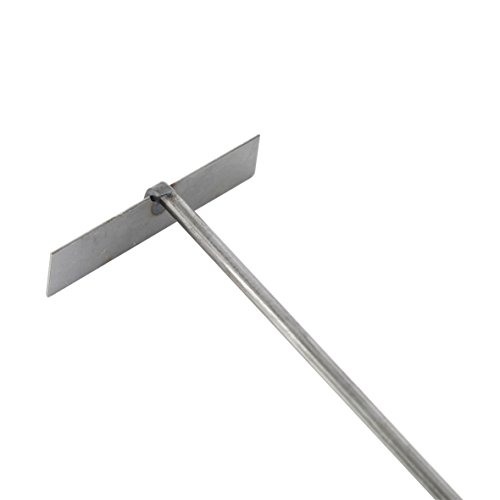 Kamino–Flam – Atizador de carbón (45 cm, acero y madera), Atizador con mango para chimeneas, estufas, barbacoas, para recoger cenizas – resistente a altas temperaturas – color plata/beis