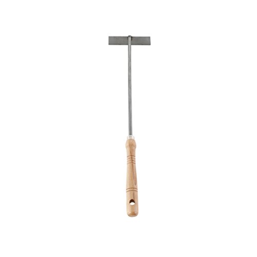 Kamino–Flam – Atizador de carbón (45 cm, acero y madera), Atizador con mango para chimeneas, estufas, barbacoas, para recoger cenizas – resistente a altas temperaturas – color plata/beis