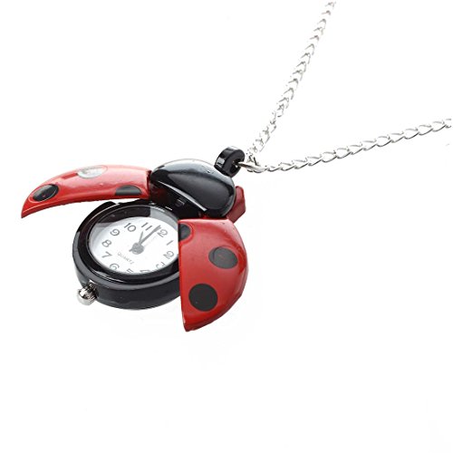 Katigan Collar Cadena Reloj Metal Figura Mariquita Color Rojo Moda