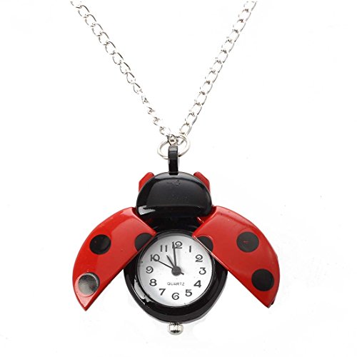 Katigan Collar Cadena Reloj Metal Figura Mariquita Color Rojo Moda