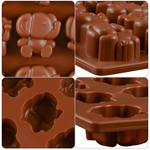 KBstore 2 Pack Moldes de Bombones de Silicona - Forma de Elefante Gato Molde de Silicone para Chocolate/Caramelo de Café/Cubo de Hielo/Gelatina/Mini Jabon #1