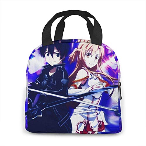 keben Anime Sword Art Online Portable Insulated Refrigeration Lunch Bag for Women and Men Reusable Tote Beach Bag