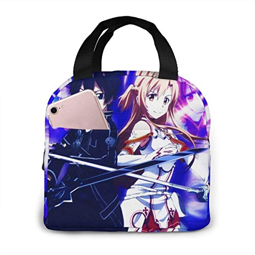 keben Anime Sword Art Online Portable Insulated Refrigeration Lunch Bag for Women and Men Reusable Tote Beach Bag