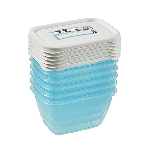 keeeper MIA Polar Botes para Alimentos, PP, Ice Blue (Transparente), 6X 250 ml, 6