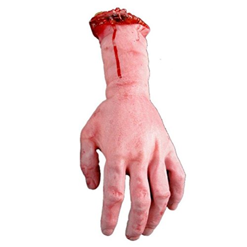 Keersi realista látex Gory brazo humano mano tamaño vida espantoso sangre sangrienta cuerpo partes para Halloween vestido de fiesta de disfraces jardín interior exterior y decoración de cosplay