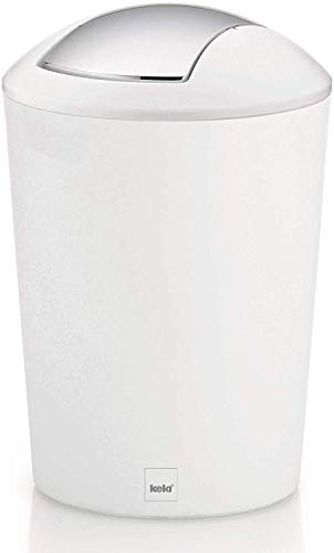 kela 22301 - Cubo de Basura para baño de plástico, 5 l, Color Blanco