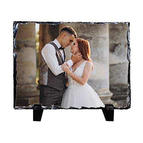 Kembilove Portafotos de Pizarra Personalizado con tu Foto y Texto Rectangular 10 x 15 cm – Diseña un Porta Fotos con Tus Mejores diseños e imágenes – Regalo Original Parejas, Padres, Madres, Amigos