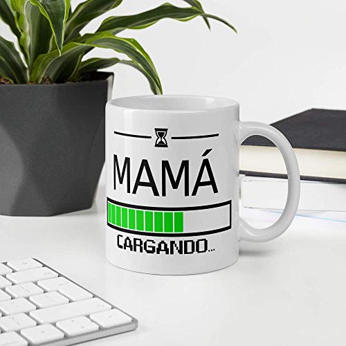 Kembilove. Taza de Café para Mamá con Frases Graciosas y Originales Mamá Cargando. – Taza de Desayuno para Regalar el día del Madre – Tazas de Café para Madres y Abuelas