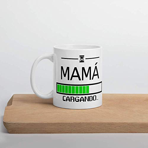 Kembilove. Taza de Café para Mamá con Frases Graciosas y Originales Mamá Cargando. – Taza de Desayuno para Regalar el día del Madre – Tazas de Café para Madres y Abuelas