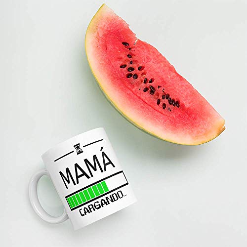 Kembilove. Taza de Café para Mamá con Frases Graciosas y Originales Mamá Cargando. – Taza de Desayuno para Regalar el día del Madre – Tazas de Café para Madres y Abuelas