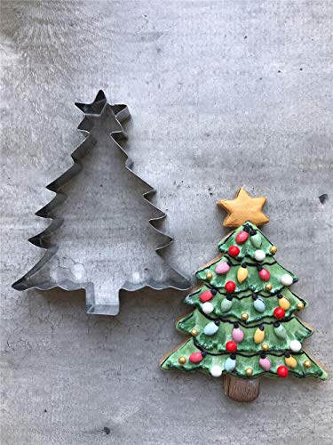 KENIAO Moldes Galletas Árbol de Navidad con Estrella Noel - 11 x 14,2 cm - Acero Inoxidable