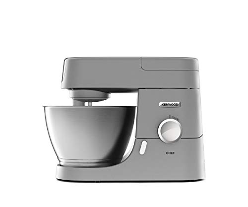 Kenwood Chef KVC3110S - Robot de cocina multifunción, bol de metal de 4.6 L, varillas para mezclar, amasar y batir, indicador de velocidades, 1000 W, color plata