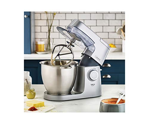 Kenwood Chef XL KVL6320S - Robot de cocina multifunción, bol de metal de 6.7 L, varillas para mezclar, amasar y batir, indicador de velocidades, 1400 W, color plata