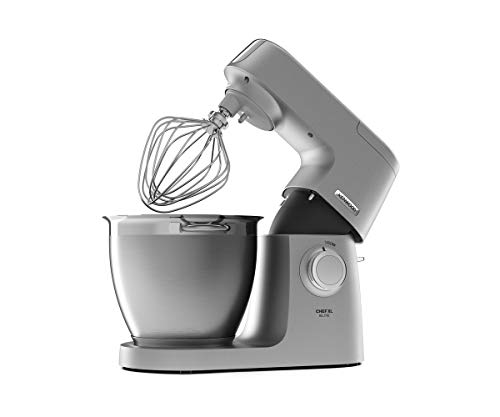 Kenwood Chef XL KVL6320S - Robot de cocina multifunción, bol de metal de 6.7 L, varillas para mezclar, amasar y batir, indicador de velocidades, 1400 W, color plata