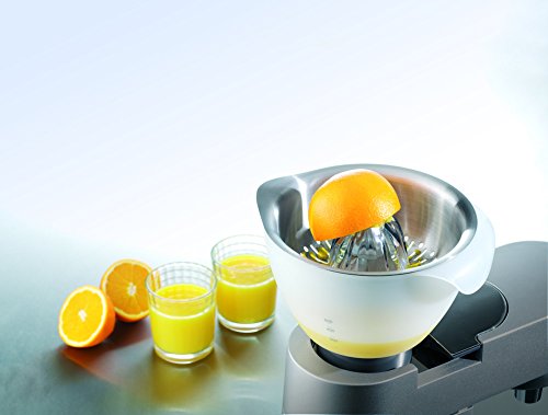 Kenwood Citrus Juicer Chef AT312 Accesorio Exprimidor Compatible Con Robots De Cocina Kenwood Chef Y Major, 0.6 Litros, Acero Inoxidable, Plateado/Blanco