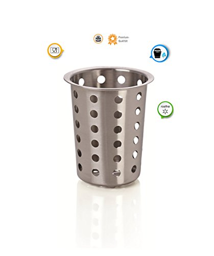 Kerafactum® – Redondo cubiertos cesta Escurreplatos para cubiertos y piezas pequeñas lavavajilla lavavajilla cesta universal Taza redondo acero inoxidable Malla cubiertos – Cutlery Basket