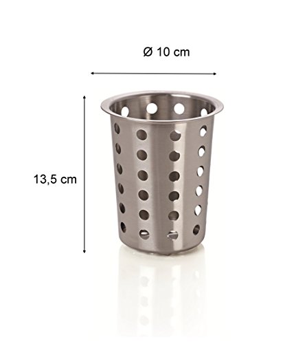 Kerafactum® – Redondo cubiertos cesta Escurreplatos para cubiertos y piezas pequeñas lavavajilla lavavajilla cesta universal Taza redondo acero inoxidable Malla cubiertos – Cutlery Basket