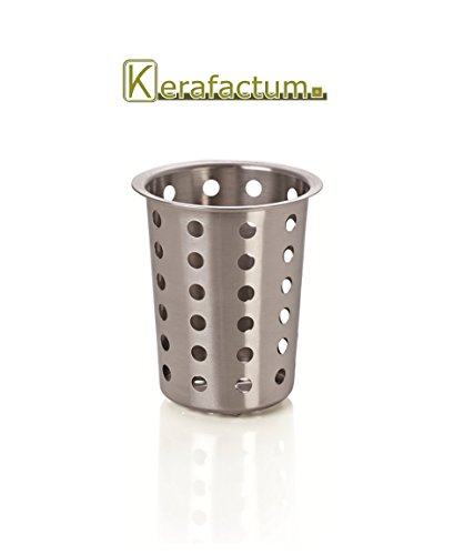 Kerafactum® – Redondo cubiertos cesta Escurreplatos para cubiertos y piezas pequeñas lavavajilla lavavajilla cesta universal Taza redondo acero inoxidable Malla cubiertos – Cutlery Basket