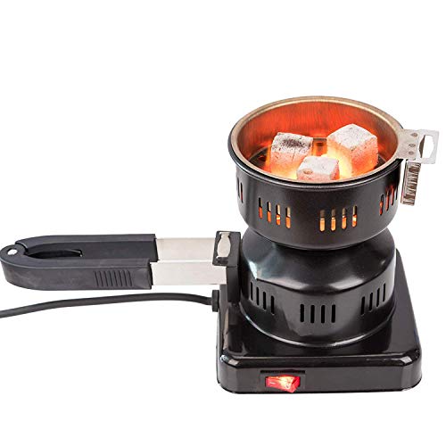 Kertou Electric Shisha Coal Encendedor Quemador de carbón Calienta hasta 450W Hot Plate Burner con Revestimiento de carbón para carbón de carbón Shisha Coal (Negro-450W-Nuevo)