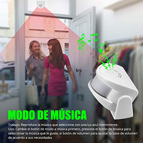 KERUI M5 Timbre Inalámbrico para Puerta, Sensor de Movimiento con Sonido Alarma para Puerta/Entrada del Puerta/Casa y Tienda/Oficina, Alarma de Seguridad