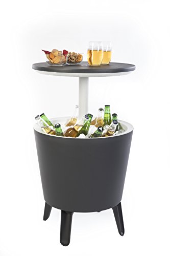 Keter Cafe de y Lounge Mesa, Cool Bar, Gris/Blanco, 49,5 x 49,5 x 84,5 cm, 17186745