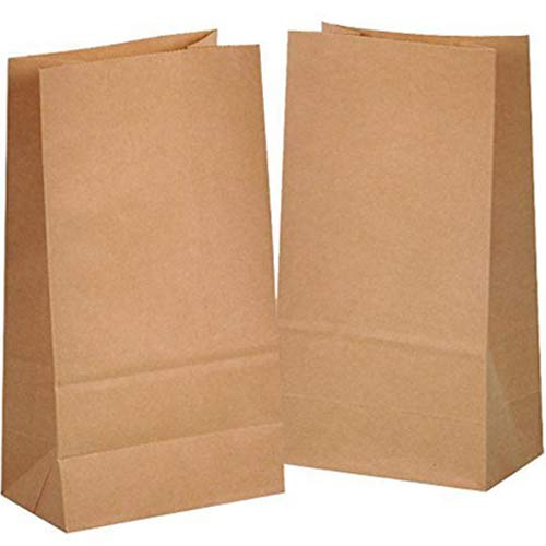 kgpack 100x Bolsas de Papel Kraft DIY 14 x 26 x 8 cm | Bolsas de Papel Kraft para niños | Calendario de adviento | Bolsa de Regalo de Fondo Plano | Bolsa de Papel de Alimentos