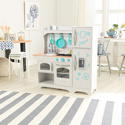 KidKraft- Cocina de juguete de madera Countryside, para niños, con máquina de hacer hielo y juegos de dramatización incluidos , Color Multicolor (53424)