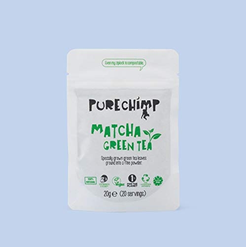 Kit Básico Matcha y Batidor/Set de Té PureChimp Matcha – Batidor de Bambú Japonés Tradicional + 20g Té Verde Matcha Premium + Cuchara medidora - Libre de Pesticidas