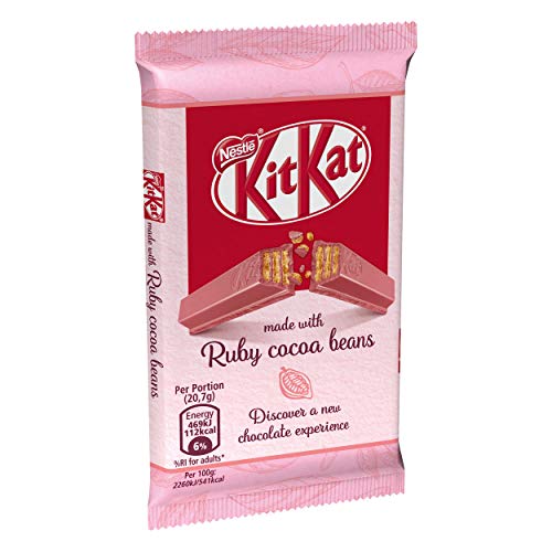 Kit Cat Nestlé Ruby Cocoa Beans, 6 Unidades, Aroma frutal, tabletas de Chocolate. Limit ierter Sublime Chocolate Cerrojo, Chocolate Rojas, 41,5 g