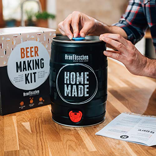 Kit para elaborar Cerveza Artesana Lager en Casa - Producto de Alemania - Disfruta tu cerveza en sólo 7 días - Brewbarrel Braufässchen - Regalos para Hombres