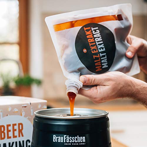 Kit para elaborar Cerveza Artesanal IPA en Casa 5L - Producto de Alemania - Disfruta tu Cerveza en sólo 7 días - Regalos Originales para Hombre - Brewbarrel Braufässchen