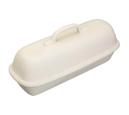 Kitchen Craft - Molde de Campana Rectangular para Hornear Pan, 39 cm, cerámica de gres