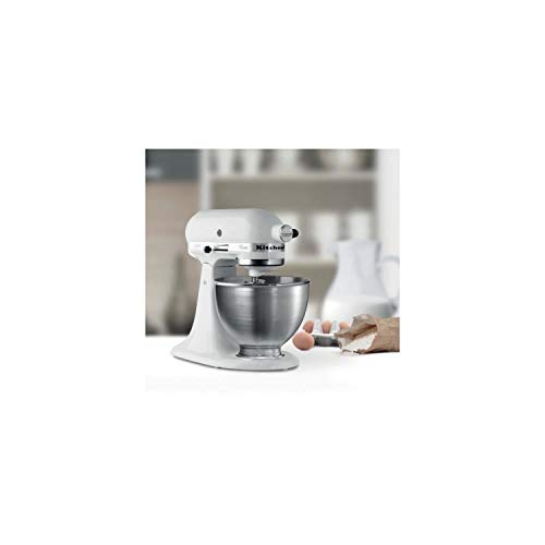 Kitchenaid 5K45SSEWH Serie Classic - Batidora amasadora multifunción, color blanco