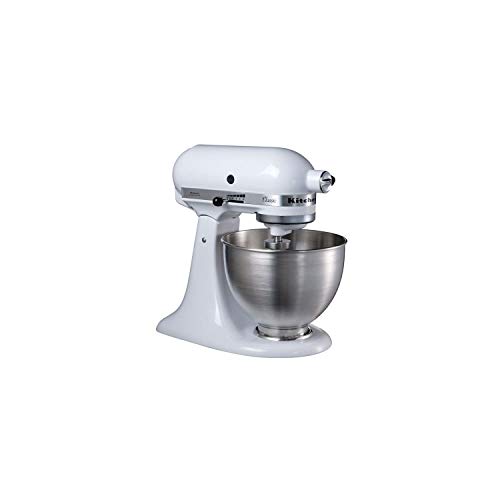 Kitchenaid 5K45SSEWH Serie Classic - Batidora amasadora multifunción, color blanco