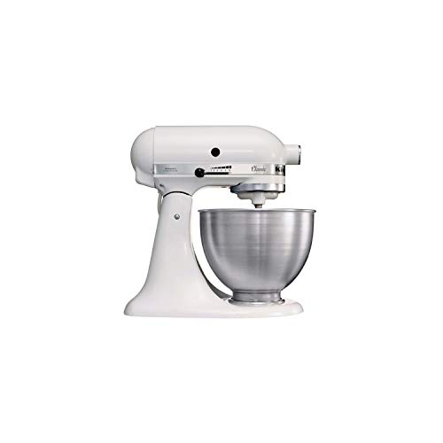 Kitchenaid 5K45SSEWH Serie Classic - Batidora amasadora multifunción, color blanco