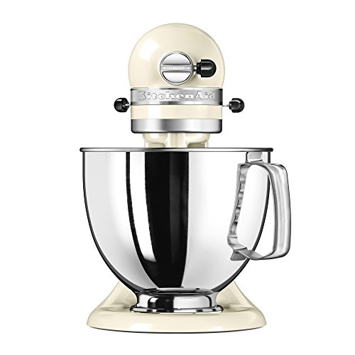 KitchenAid 5KSM125 EA Cream Artisan 5KSM125EAC-Robot de Cocina, tazón de 4.8 L, Color Crema, 300 W, 4.8 litros, 70 Decibelios