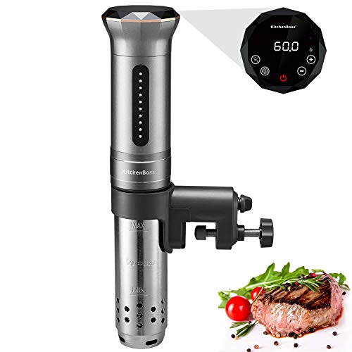 KitchenBoss Sous Vide Aparato de Cocina Precisión 1100W Inmersión a Prueba de Agua IPX7 Circuladores Control de Temperatura de Precisión Incluido 10 Bolsas envasado al vacío