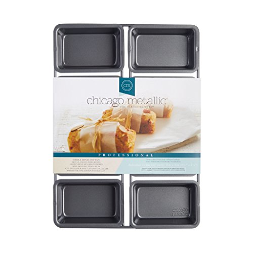 Kitchencraft Chicago metálico profesional antiadherente Mini Molde para tartas, 8 tazas, 32,5 x 23 cm (3 x 9 cm), color gris