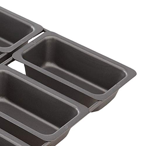 Kitchencraft Chicago metálico profesional antiadherente Mini Molde para tartas, 8 tazas, 32,5 x 23 cm (3 x 9 cm), color gris