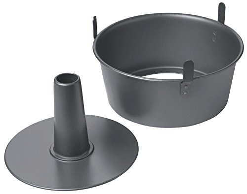 Kitchencraft Chicago metálico profesional antiadherente para tartas con base suelta de Ángel en forma de anillo, 25 cm (10 pulgadas), color gris