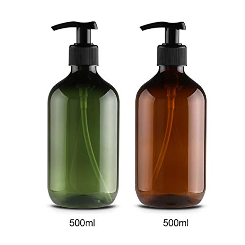 Kitchnexus Clasico 4PCS 500ML Botellas vacías de Gran Capacidad. Dispensador de loción, Shampoo, jabón. Accesorios de baño con dosificador a presión