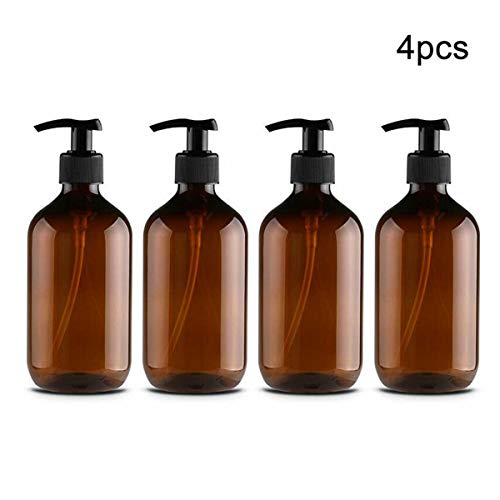 Kitchnexus Clasico 4PCS 500ML Botellas vacías de Gran Capacidad. Dispensador de loción, Shampoo, jabón. Accesorios de baño con dosificador a presión